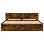 vidaXL Cadre de lit sans matelas chêne fumé 200x200 cm