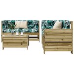 vidaXL Salon de jardin 5 Pièces bois de pin imprégné
