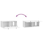 vidaXL Meuble TV mural 78 5 x 31 x 30 cm Blanc brillant