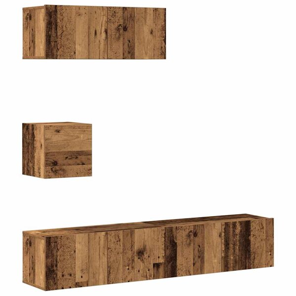 vidaXL Ensemble de meuble TV mural 4 Pièces vieux bois bois d'ingénierie