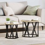 Tables d'appoint empilables vidaXL 2 Pièces Chêne Sonoma Bois reconstitué