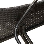 vidaXL Chaise longue avec coussins Noir 114x205x73 cm Résine tressée