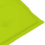 vidaXL Chaises de jardin lot de 6 avec coussins vert vif Bois de teck