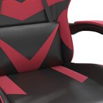 vidaXL Chaise de jeu avec repose-pied Noir/rouge bordeaux Similicuir
