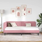 vidaXL Cadre de lit d'angle avec tête de lit Rose 100 x 200 cm Velours