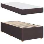 vidaXL Cadre de lit avec matelas Marron foncé 90 x 200 cm tissu
