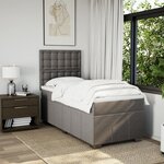 vidaXL Sommier à lattes de lit avec matelas Taupe 90x200 cm Tissu