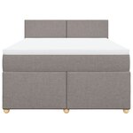 vidaXL Sommier à lattes de lit avec matelas Taupe 140x200 cm Tissu