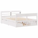 vidaXL Cadre de lit sans matelas blanc 140x200 cm bois de pin massif