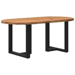 vidaXL Table à manger marron clair bois de chêne massif ovale