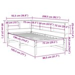 vidaXL Lit bibliothèque sans matelas blanc 75x190cm bois de pin massif