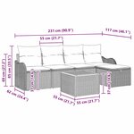 vidaXL Ensemble de canapé de jardin 6 Pièces Beige Poly rotin