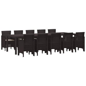 vidaXL Ensemble de salle à manger pour jardin 11 Pièces Marron et Taupe