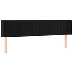 vidaXL Tête de lit avec oreilles Noir 203x16x78/88 cm Velours