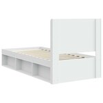 vidaXL Cadre de lit avec rangement et tête de lit Blanc 90 x 190 cm