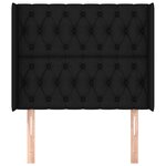 vidaXL Tête de lit avec oreilles Noir 93x16x118/128 cm Tissu