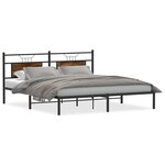 vidaXL Cadre de lit sans matelas chêne fumé 183x203 cm bois ingénierie