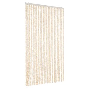vidaXL Rideau anti-mouches beige et blanc 100x230 cm chenille