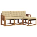 vidaXL Ensemble de canapés d'extérieur 4 pc Naturel et Beige