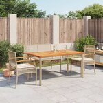 vidaXL Ensemble à manger de jardin coussins 4 Pièces beige résine tressée