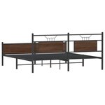 vidaXL Cadre de lit en métal sans matelas chêne marron 160x200 cm