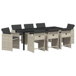 vidaXL Ensemble de salle à manger pour jardin 9 pc Gris clair