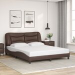 vidaXL Cadre de lit avec LED sans matelas marron 160x200 cm
