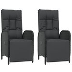 vidaXL Ensemble à manger jardin 9Pièces et coussins noir résine tressée