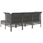 vidaXL Salon de jardin 5 Pièces avec coussins Gris Résine tressée