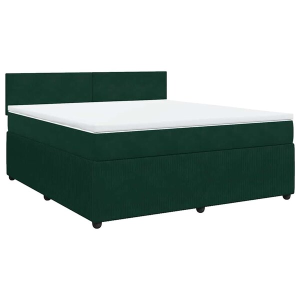 vidaXL Sommier à lattes de lit et matelas Vert foncé 180x200cm Velours