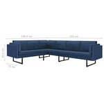 vidaXL Canapé d'angle Bleu Tissu
