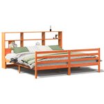 vidaXL Lit bibliothèque sans matelas cire marron 200x200cm bois massif