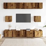 vidaXL Ensemble de meuble TV mural 6 Pièces vieux bois bois d'ingénierie