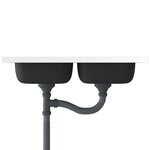 vidaXL Évier de cuisine à double lavabo argenté 800x600x155 mm inox