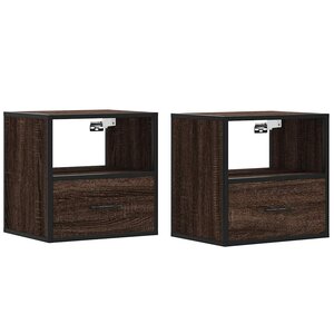 vidaXL Tables de chevet murales 2 Pièces chêne marron 40x31x39 5 cm