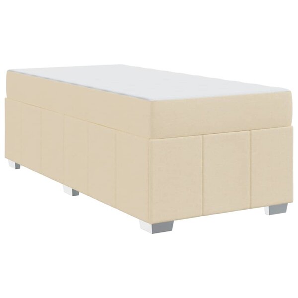 vidaXL Cadre de lit avec matelas Crème 90 x 200 cm tissu