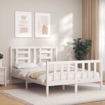 vidaXL Cadre de lit sans matelas blanc 140x190 cm bois de pin massif