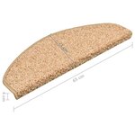 vidaXL Tapis de marches d'escalier 15 Pièces Doré 65x21x4 cm