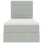 vidaXL Lit avec rangement et matelas Gris clair 100 x 200 cm Velours