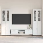 vidaXL Ensemble meuble TV avec tiroir FLORIN Blanc Bois d'ingénierie