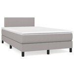 vidaXL Sommier à lattes de lit et matelas gris clair 120x190 cm tissu