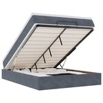 vidaXL Cadre de lit ottoman avec matelas gris foncé 140x190 cm velours