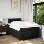 vidaXL Sommier à lattes de lit avec matelas Noir 120x200 cm Tissu