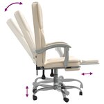 vidaXL Fauteuil inclinable de bureau Crème Similicuir