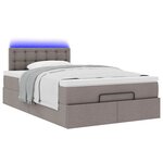 vidaXL Cadre de lit ottoman avec matelas taupe 120x200 cm tissu