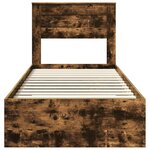 vidaXL Cadre de lit Chêne fumé 100 x 200 cm Bois d'ingénierie
