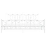 vidaXL Cadre de lit métal sans matelas et pied de lit blanc 200x200 cm