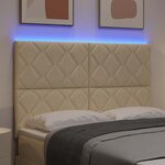 vidaXL Tête de lit avec des lumières à LED Réglable Crème 160 cm tissu