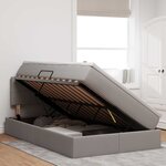 vidaXL Lit avec rangement et matelas avec matelas Taupe 120 x 190 cm
