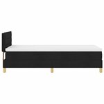 vidaXL Lit à ressorts avec coussin Noir 80 x 200 cm tissu
